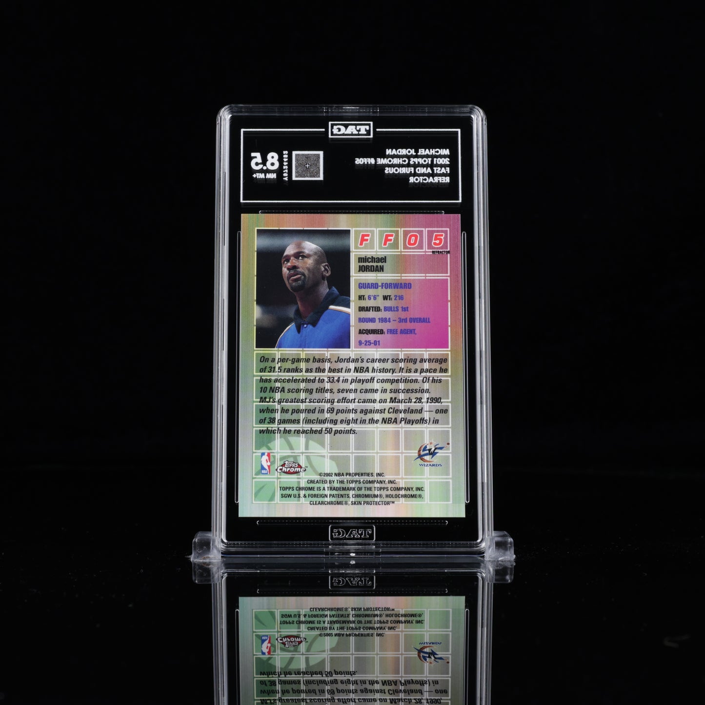 2001 Topps Chrome Michael Jordan Fast And Furious Refractor #FF05 TAG 8.5