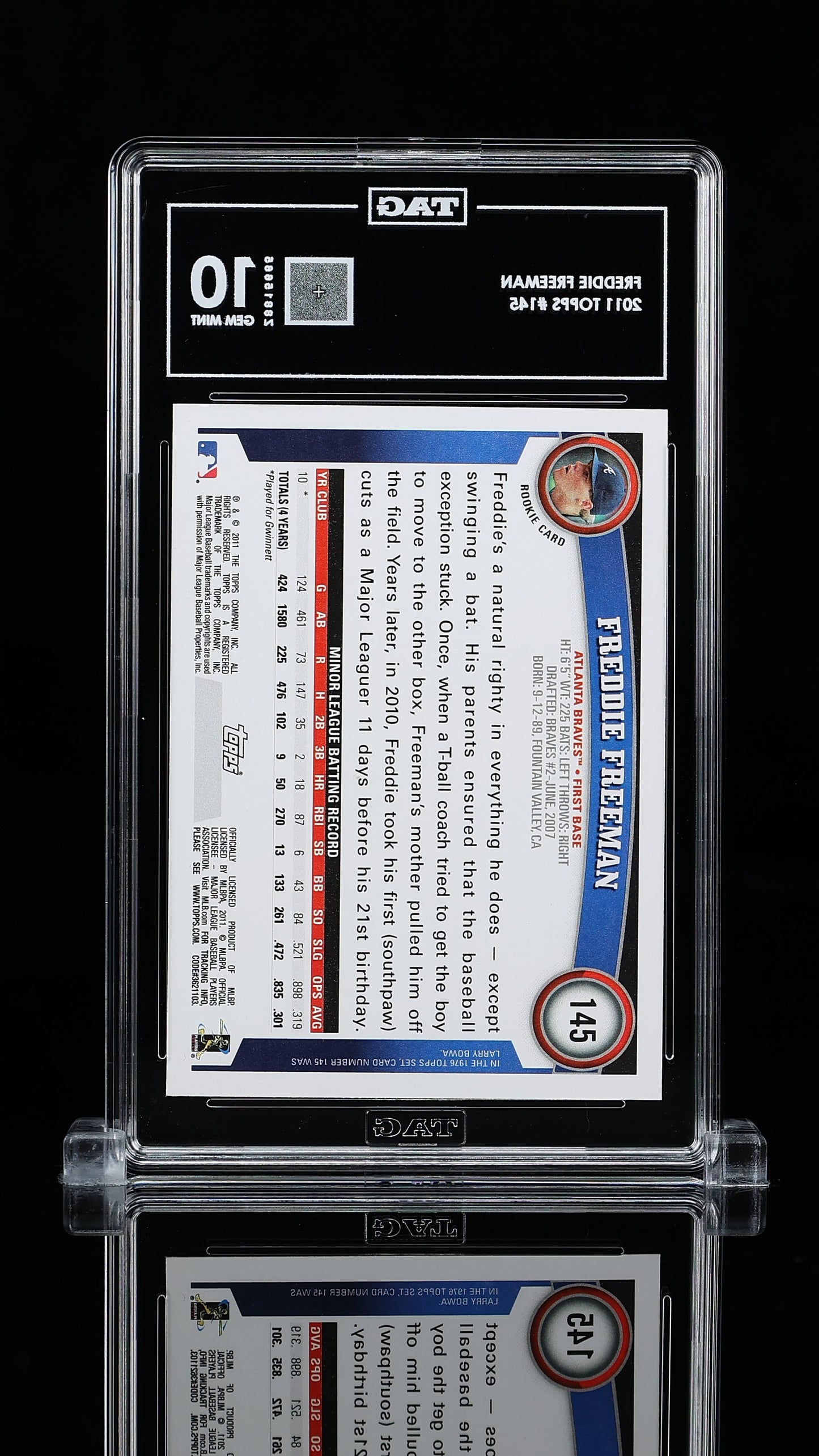 2011 TOPPS #145 FREDDIE FREEMAN ROOKIE TAG 10
