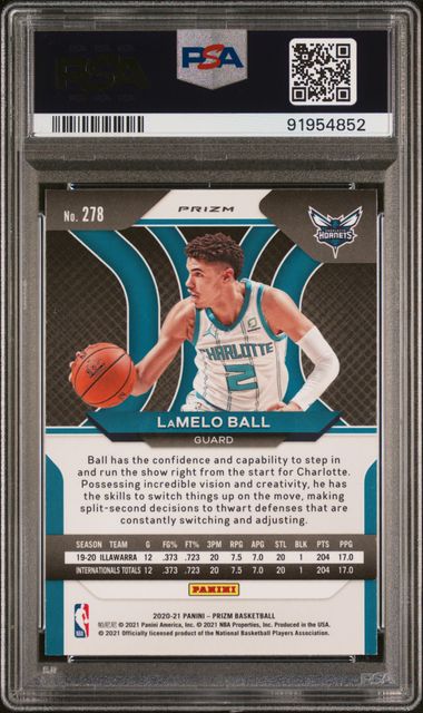 2020 Panini Prizm LaMelo Ball Gold Wave Prizm Rookie PSA 9