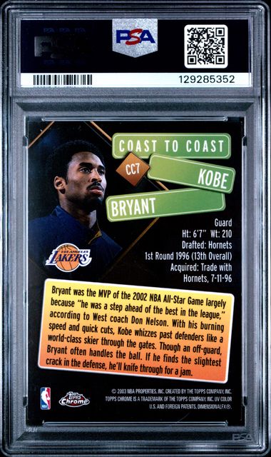 2002 TOPPS CHROME COAST TO COAST #CC7 KOBE BRYANT PSA 7