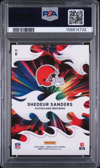 2025 PANINI DONRUSS OPTIC LIGHT IT UP #8 SHEDEUR SANDERS ROOKIE PSA 10