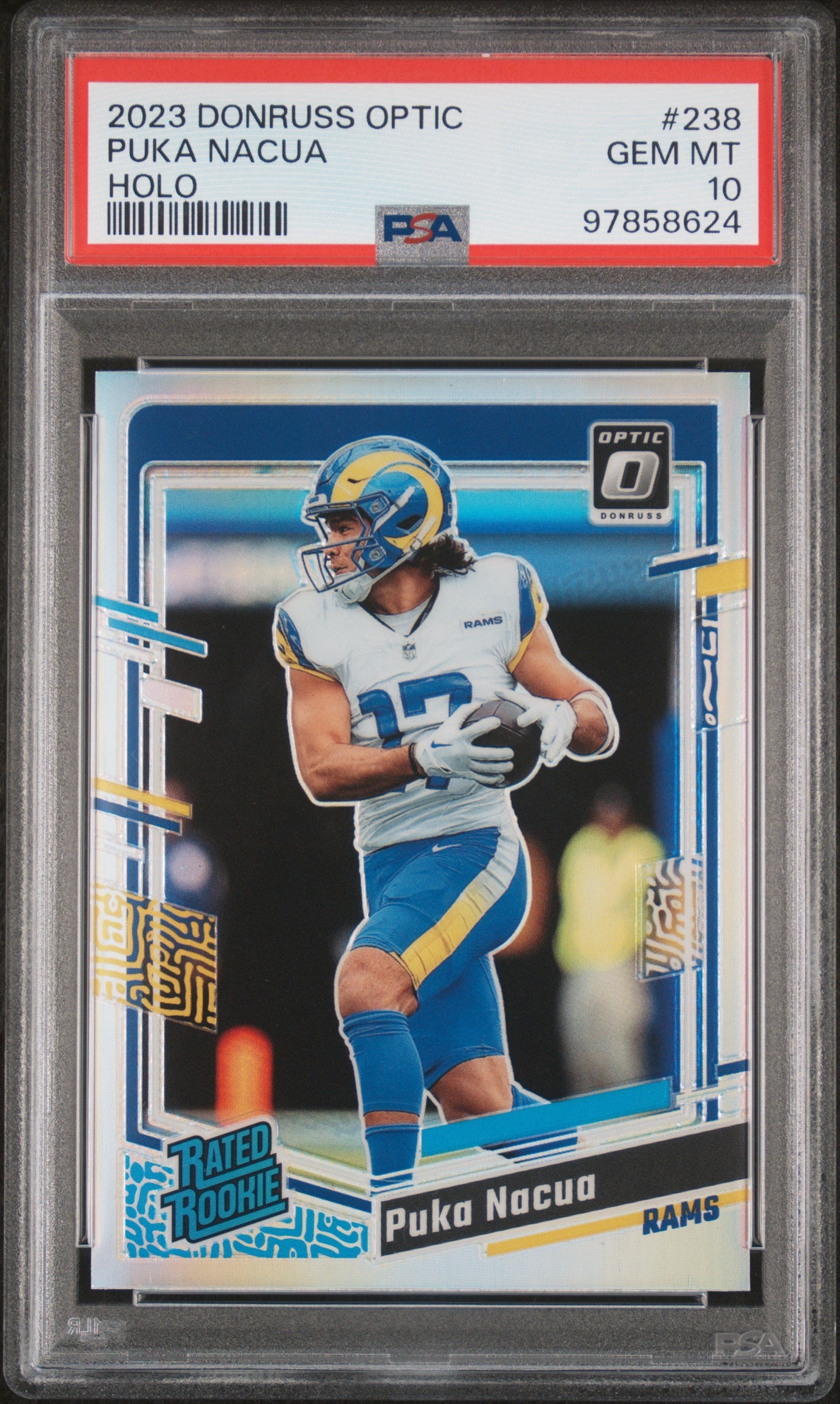 2023 Panini Donruss Optic - Rated Rookie #238 Puka Nacua (RC) Holo PSA 10