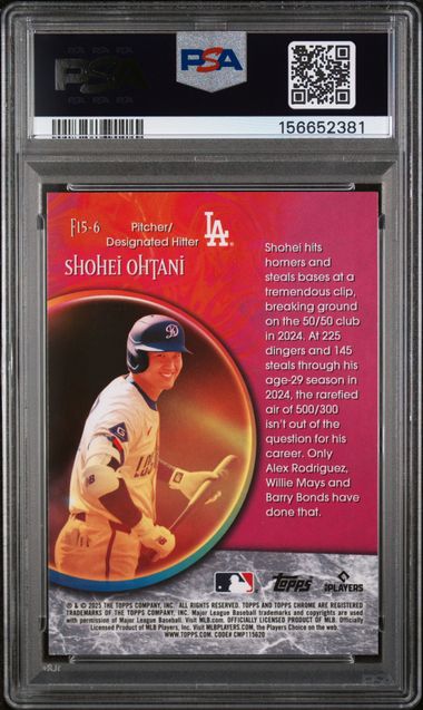 2025 TOPPS CHROME UPDATE FORTUNE 15 #6 SHOHEI OHTANI PSA 8