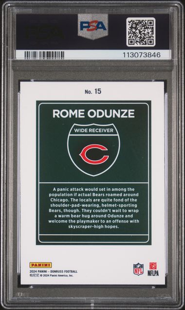 2024 PANINI DONRUSS DOWNTOWN! #15 ROME ODUNZE PSA 10