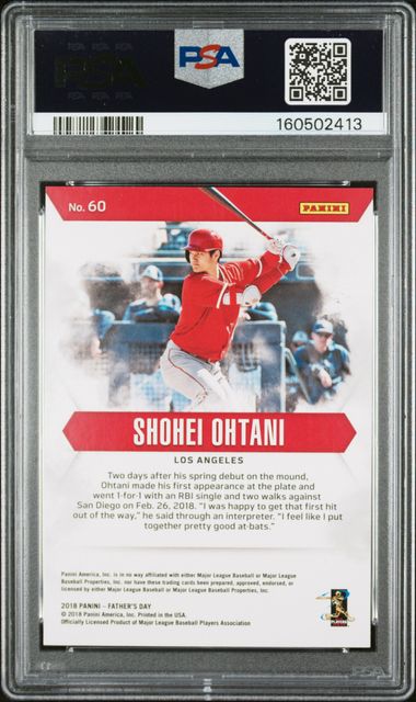 2018 PANINI FATHER'S DAY #60 SHOHEI OHTANI BATTING ROOKIE /399 PSA 9