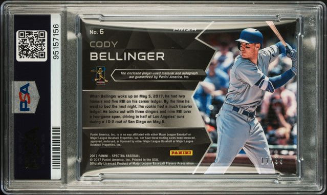 2017 Panini Spectra Cody Bellinger RC Rookie Jersey Auto /99 PSA 9