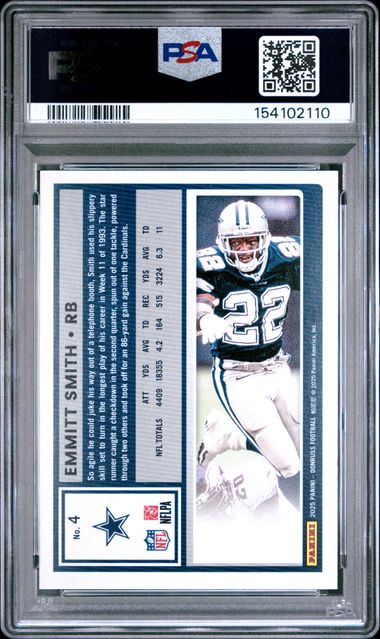 2025 PANINI DONRUSS #4 EMMITT SMITH PRESS PROOF GOLD /50 PSA 10