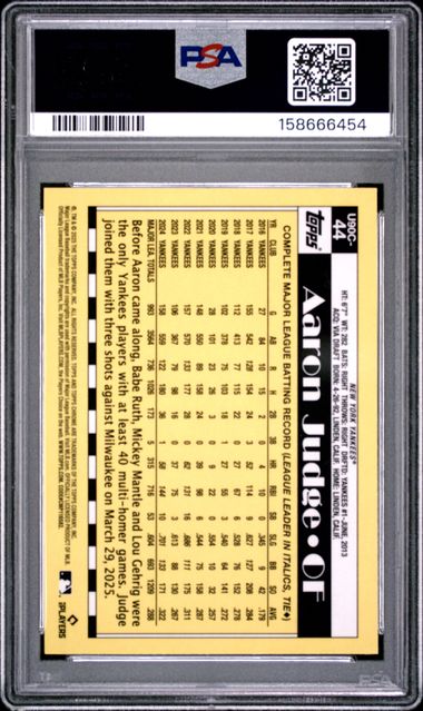2025 TOPPS UPDATE SILVER PACK 1990 CHROME PROMO #44 AARON JUDGE PSA 9