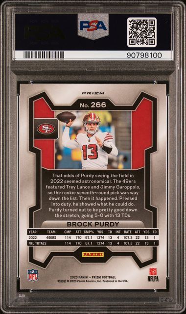 2023 Prizm Brock Purdy Orange Disco PSA 9