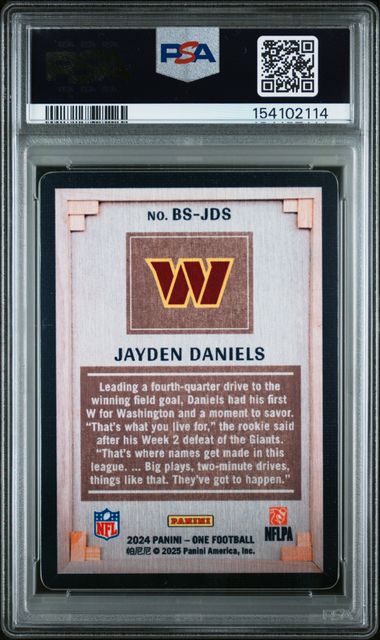 2024 PANINI ONE BLANK SLATE #BS-JDS JAYDEN DANIELS PSA 9