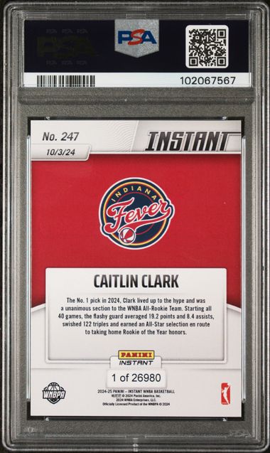 2024 PANINI INSTANT WNBA #247 CAITLIN CLARK PSA 9