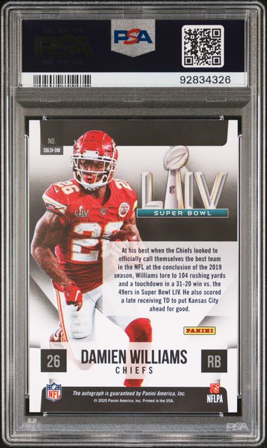 2020 PANINI CONTENDERS UPDATE 2019 SUPER BOWL SIGNATURES PRIZM #DW DAMIEN WILLIAMS AUTO PSA 9