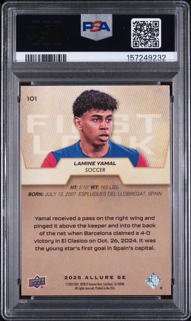 2025 UPPER DECK ALLURE SE #101 LAMINE YAMAL PSA 10