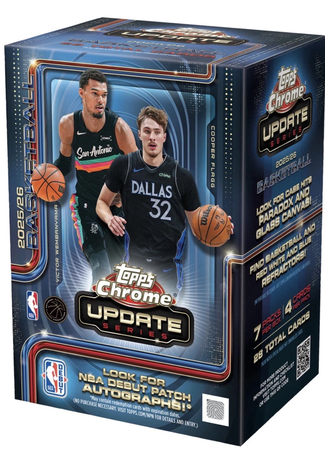 2025-26 TOPPS CHROME NBA UPDATE Basketball BLASTER BOX