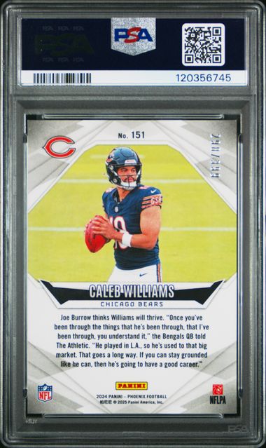 2024 PANINI PHOENIX #151 CALEB WILLIAMS PHOENIX PSA 10