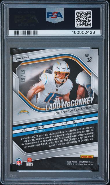 2025 PANINI PRIZM #18 LADD McCONKEY KANGAROO PRIZM /61 PSA 9