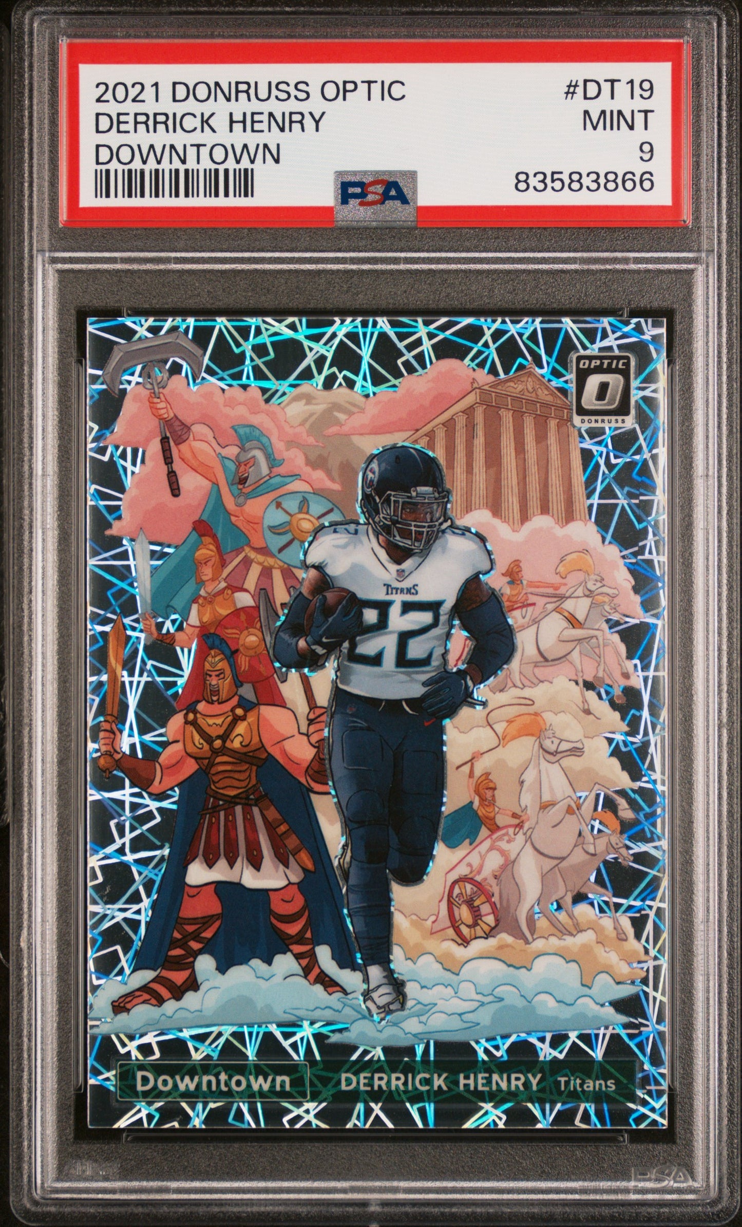 2021 DERRICK HENRY DONRUSS OPTIC DOWNTOWN CASE HIT PSA 9 MINT #DT19 RAVENS