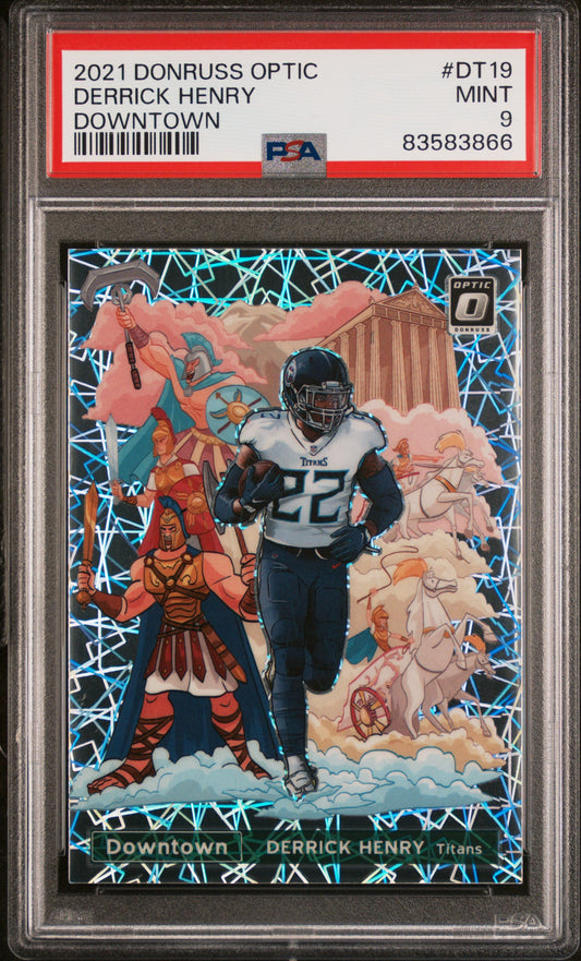 2021 DERRICK HENRY DONRUSS OPTIC DOWNTOWN CASE HIT PSA 9 MINT #DT19 RAVENS
