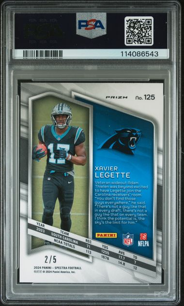2024 PANINI SPECTRA #125 XAVIER LEGETTE PSYCHEDELIC /5 PSA 10