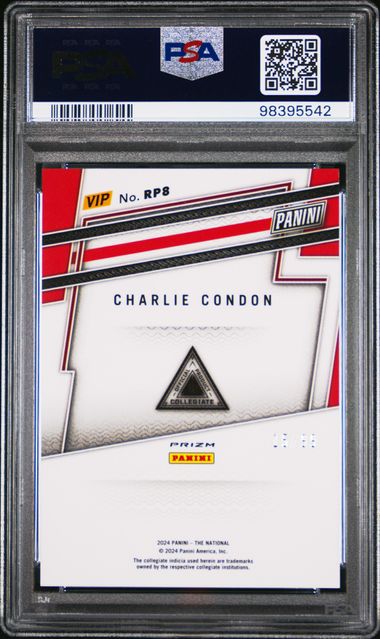 2024 Panini The National VIP #RP8 Charlie Condon Green Ice Prizm /99 PSA 10