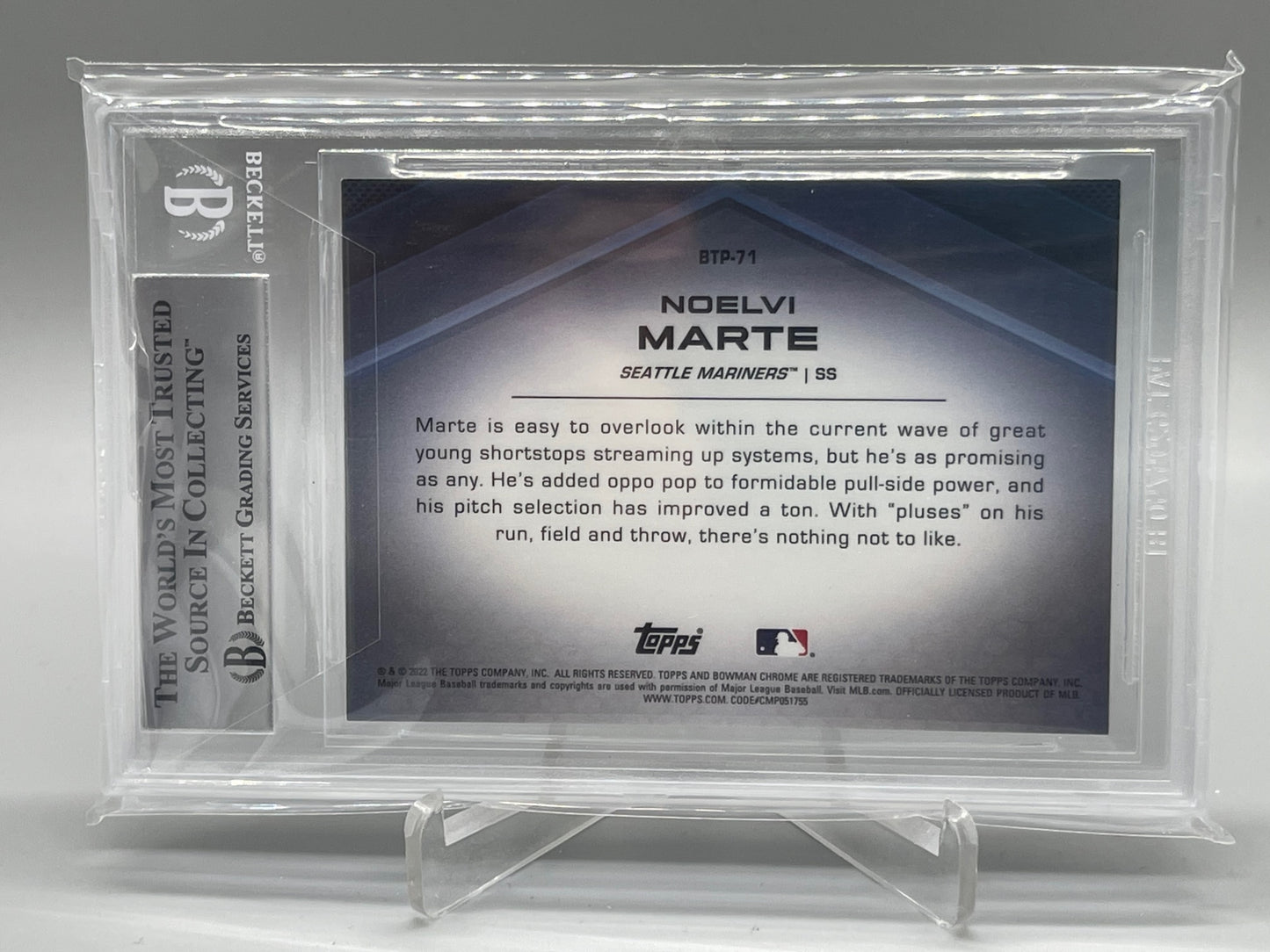 2022 Bowman Chrome Scouts Top 100 Superfractor Noelvi Marte #btp71 Bgs 9