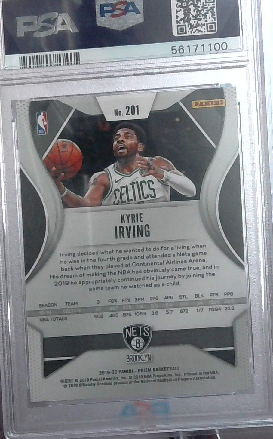 2019 Panini Prizm Kyrie Irving # Psa 8