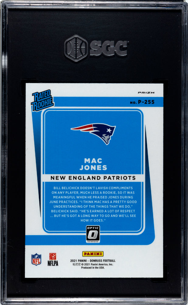 2021 Donruss Mac Jones #p-255 Sgc 9.5