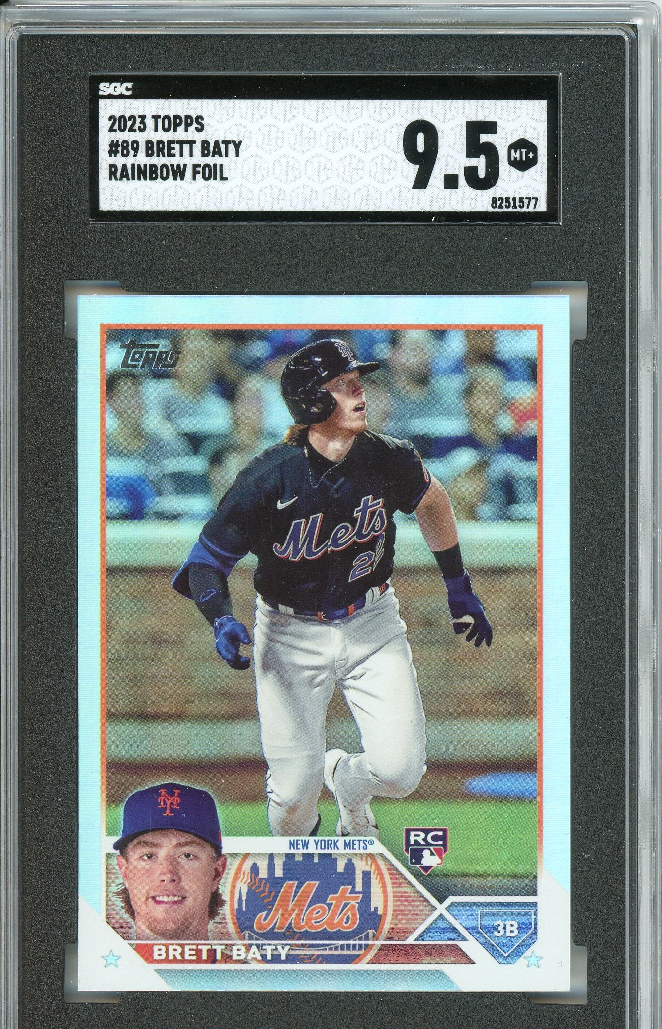 2023 Topps Series 1 Brett Baty Rainbow Foil SGC 9.5 Mint +