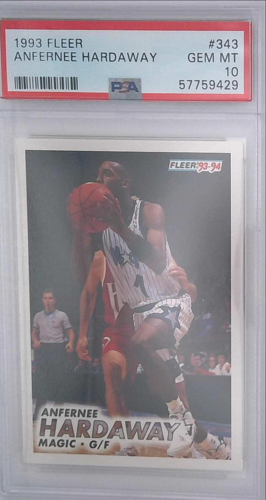 1993 Fleer #343 Anfernee Hardaway RC Orlando Magic PSA 10