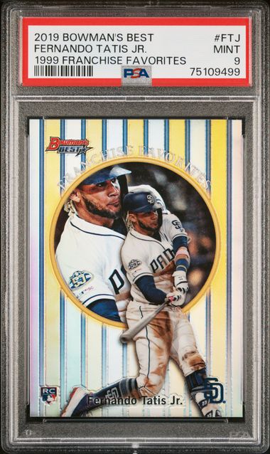 2019 BOWMAN'S BEST 1999 FRANCHISE FAVORITES #FTJ FERNANDO TATIS JR. PSA 9
