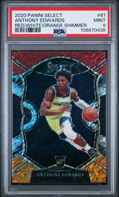 2020 Select Anthony Edwards (RC) Red White Orange Shimmer #61 PSA MINT 9