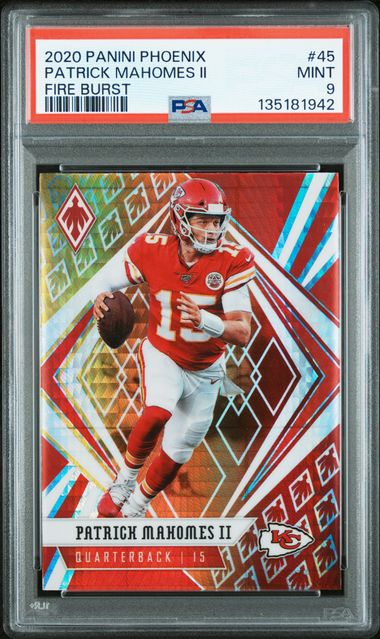 2020 PANINI PHOENIX #45 PATRICK MAHOMES II FIRE BURST PSA 9