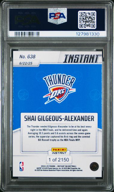 2024 PANINI INSTANT NBA #638 S.GILGEOUS-ALEXANDER /2150 PSA 10