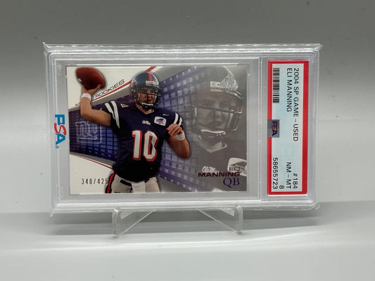 2004 SP Game Used Eli Manning Rookie 348/425 PSA 8 Near-Mint