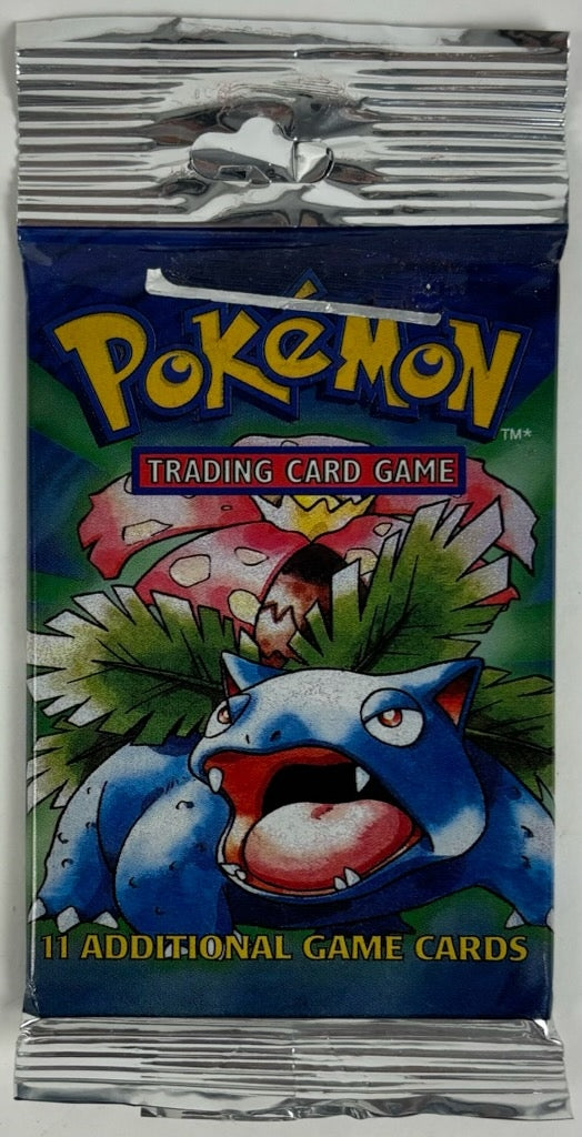 Pokémon Base Set Unlimited Sealed 1999 Booster Pack Long Crimp Venusaur