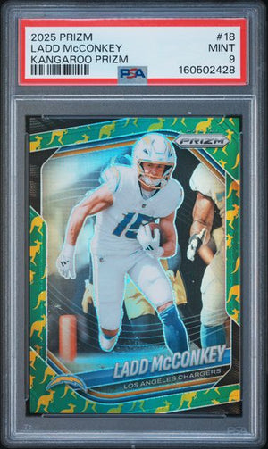 2025 PANINI PRIZM #18 LADD McCONKEY KANGAROO PRIZM /61 PSA 9