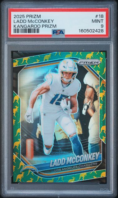 2025 PANINI PRIZM #18 LADD McCONKEY KANGAROO PRIZM /61 PSA 9