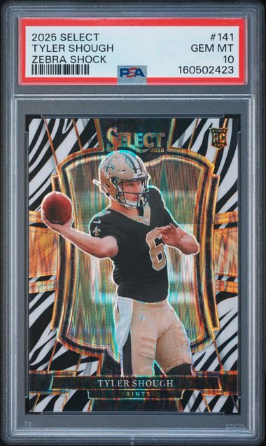 2025 PANINI SELECT #141 TYLER SHOUGH ZEBRA SHOCK PSA 10