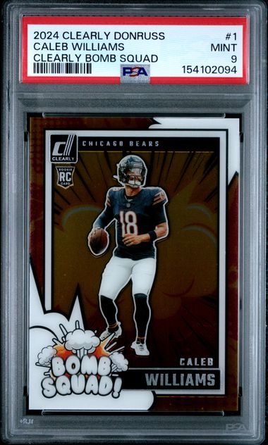 2024 PANINI CLEARLY DONRUSS CLEARLY BOMB SQUAD #1 CALEB WILLIAMS RC PSA 9