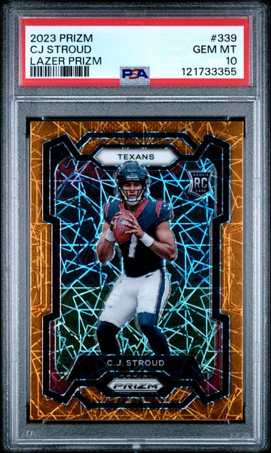 2023 PANINI PRIZM #339 CJ STROUD LAZER PRIZM PSA 10