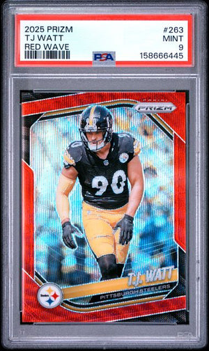 2025 PANINI PRIZM #263 TJ WATT RED WAVE /149 PSA 9