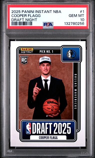 2025 PANINI INSTANT NBA DRAFT NIGHT #1 COOPER FLAGG ROOKIE PSA 10