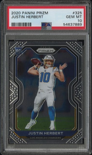 2020 PANINI PRIZM #325 JUSTIN HERBERT PSA 10
