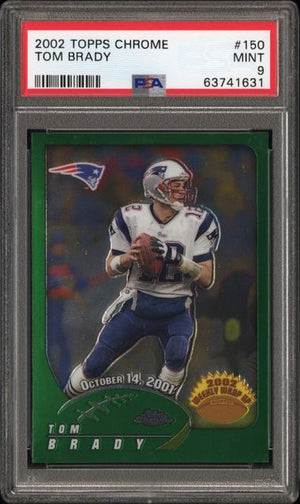 2002 Topps Chrome #150 Tom Brady New England Patriots PSA 9