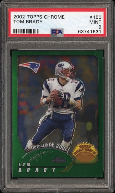 2002 Topps Chrome #150 Tom Brady New England Patriots PSA 9