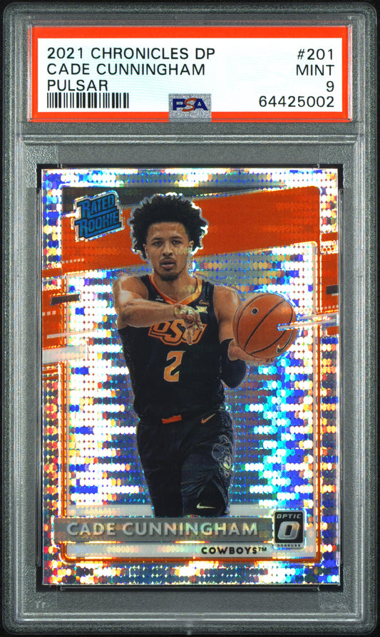 2021 Panini Chronicles Draft Picks Cade Cunningham Optic Pulsar Rated Rookie PSA 9