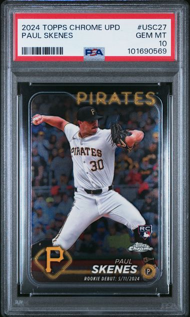 2024 Topps Chrome Update Series Paul Skenes #USC27 Rookie Debut PSA 10