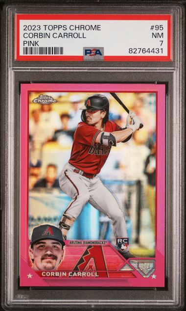 2023 Topps Chrome Pink Corbin Carroll Rookie PSA 7