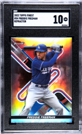FREDDIE FREEMAN 2022 TOPPS FINEST REFRACTOR #34 DODGERS SGC 10