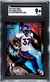 2024 Topps Finest Audric Estime Blue Refractor Rookie /250 SGC 9